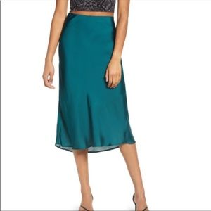 Satin midi skirt